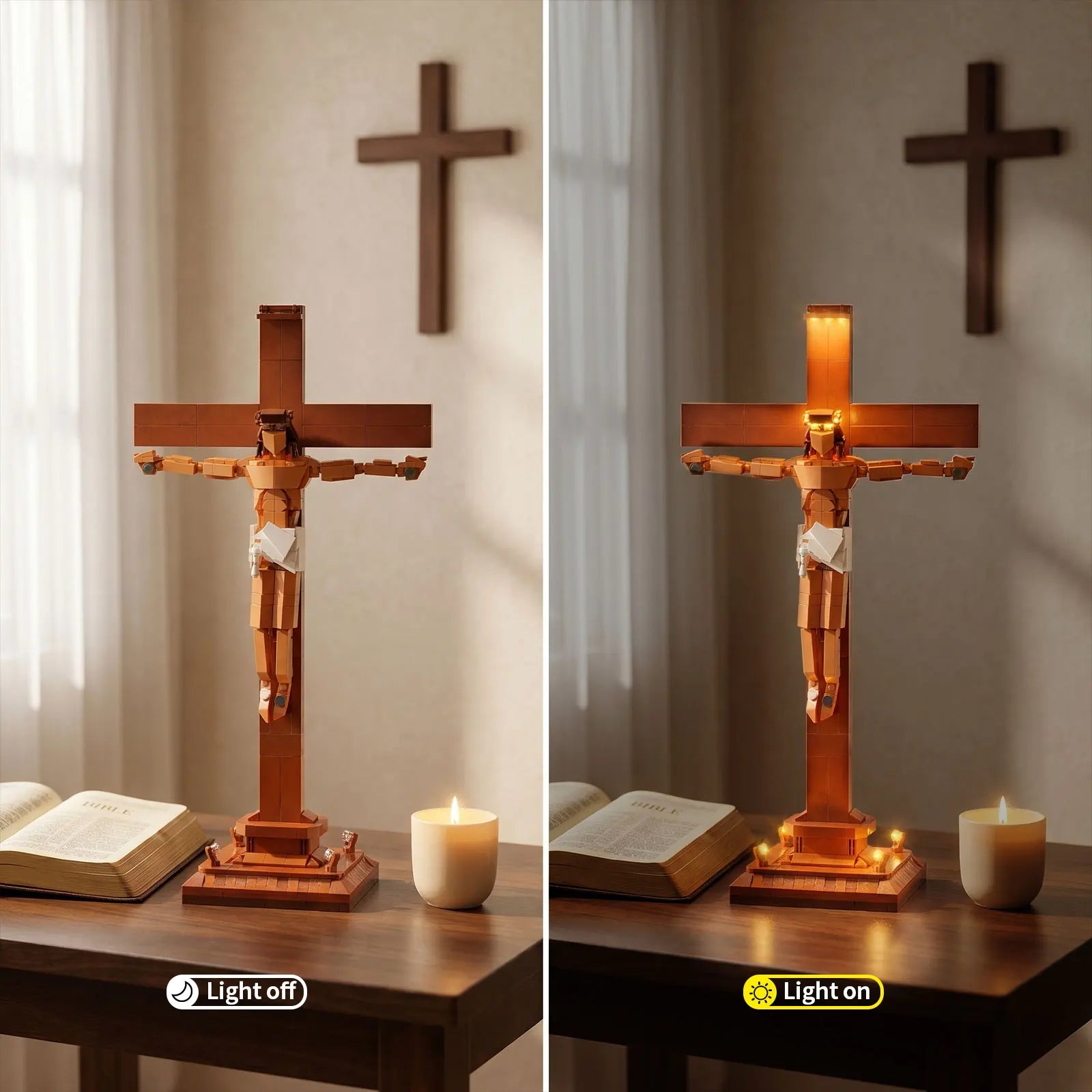 588 PCS Jesus Crucifix MOC Building Blocks,model of the crucifixion of Jesus,assembly building block DIY Creative Gifts