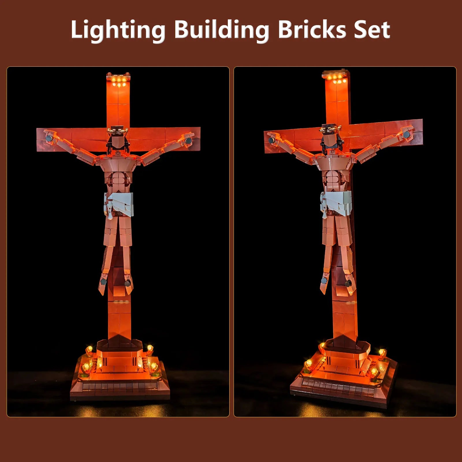 588 PCS Jesus Crucifix MOC Building Blocks,model of the crucifixion of Jesus,assembly building block DIY Creative Gifts